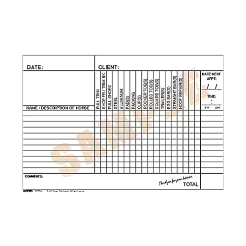 Farrier Forms Invoice